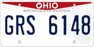 OH license plate GRS6148
