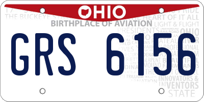 OH license plate GRS6156