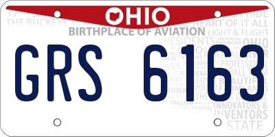 OH license plate GRS6163