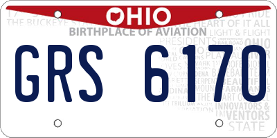 OH license plate GRS6170