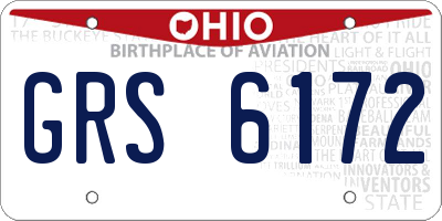 OH license plate GRS6172