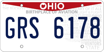 OH license plate GRS6178