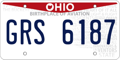 OH license plate GRS6187