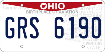 OH license plate GRS6190