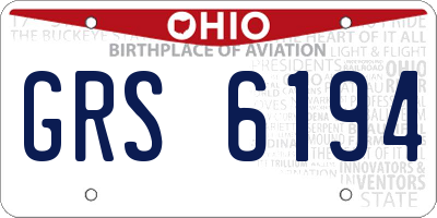OH license plate GRS6194
