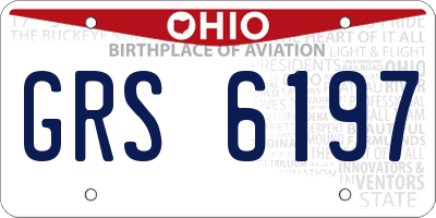 OH license plate GRS6197