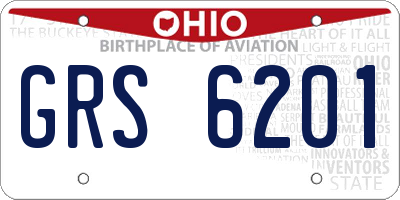 OH license plate GRS6201