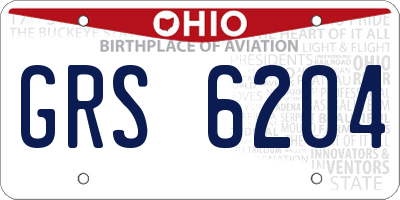 OH license plate GRS6204