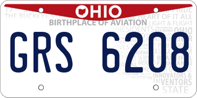 OH license plate GRS6208