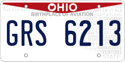 OH license plate GRS6213
