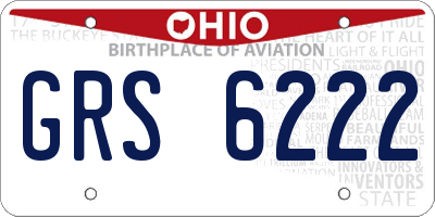 OH license plate GRS6222