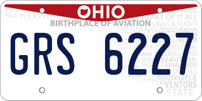 OH license plate GRS6227