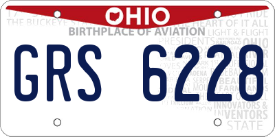 OH license plate GRS6228