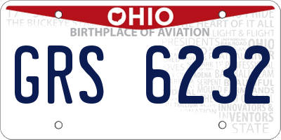 OH license plate GRS6232