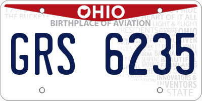 OH license plate GRS6235