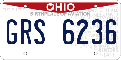 OH license plate GRS6236