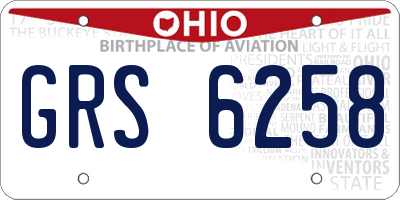 OH license plate GRS6258