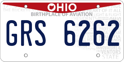OH license plate GRS6262