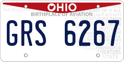 OH license plate GRS6267