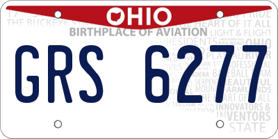 OH license plate GRS6277