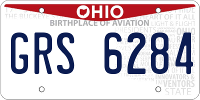 OH license plate GRS6284