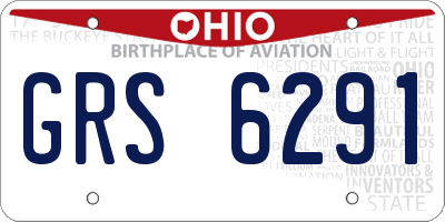 OH license plate GRS6291