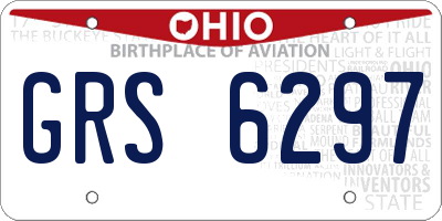 OH license plate GRS6297