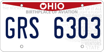 OH license plate GRS6303