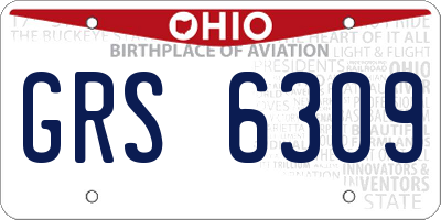 OH license plate GRS6309