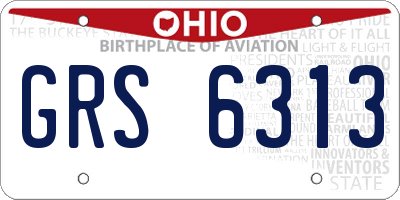 OH license plate GRS6313