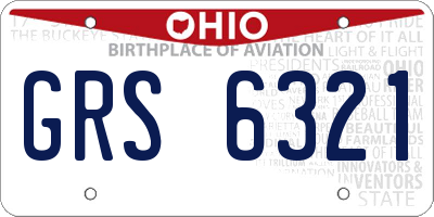 OH license plate GRS6321