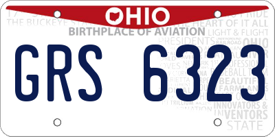 OH license plate GRS6323