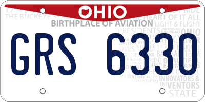 OH license plate GRS6330