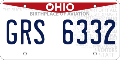 OH license plate GRS6332