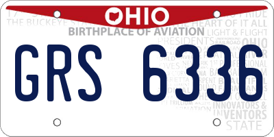 OH license plate GRS6336