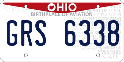 OH license plate GRS6338