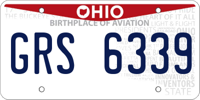 OH license plate GRS6339