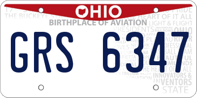OH license plate GRS6347