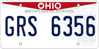 OH license plate GRS6356