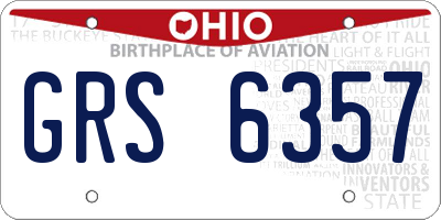 OH license plate GRS6357