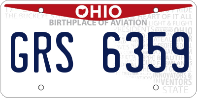 OH license plate GRS6359
