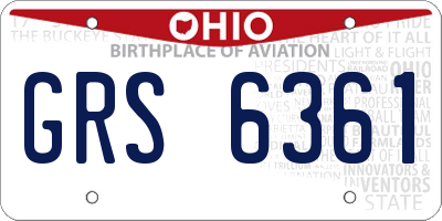 OH license plate GRS6361