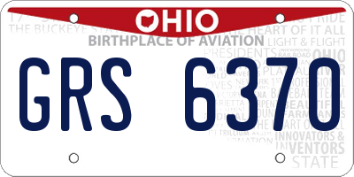 OH license plate GRS6370