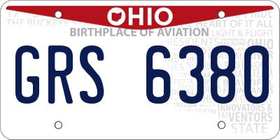 OH license plate GRS6380