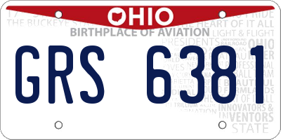 OH license plate GRS6381