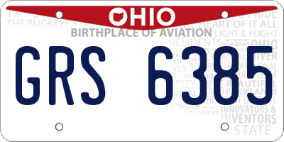 OH license plate GRS6385