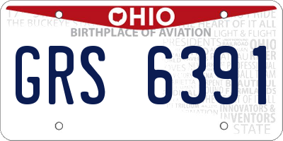 OH license plate GRS6391