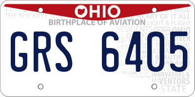 OH license plate GRS6405