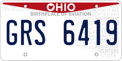OH license plate GRS6419