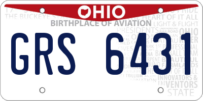 OH license plate GRS6431